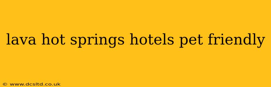 lava hot springs hotels pet friendly