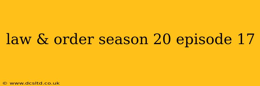 law & order season 20 episode 17