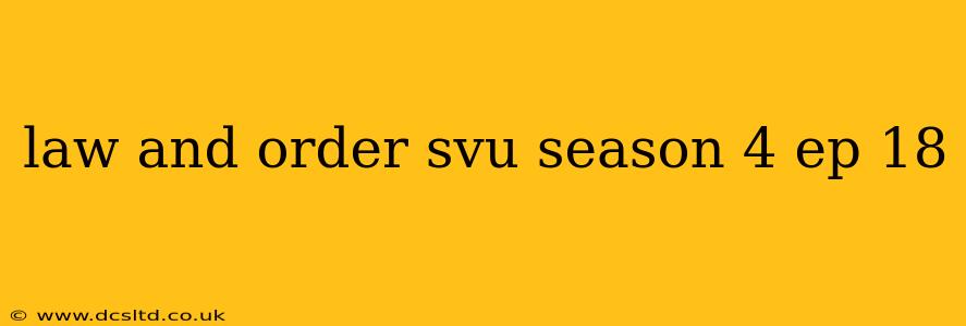 law and order svu season 4 ep 18
