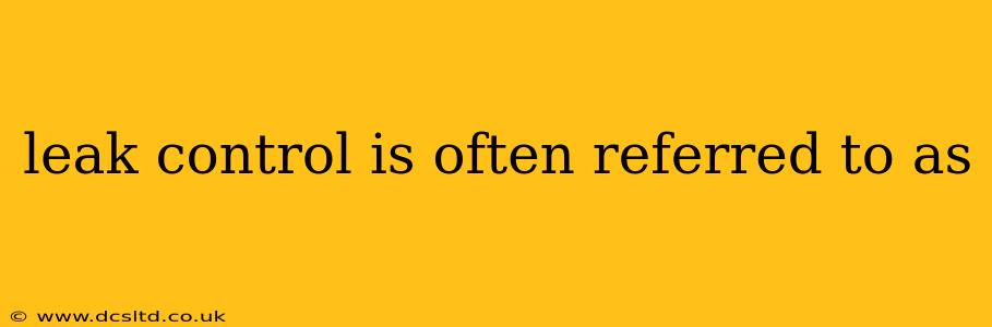 leak control is often referred to as