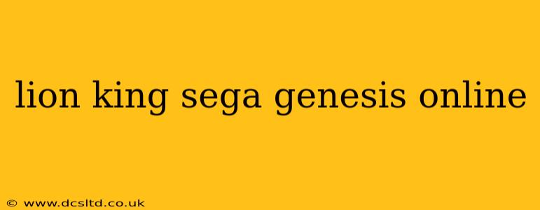 lion king sega genesis online