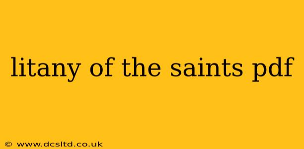 litany of the saints pdf