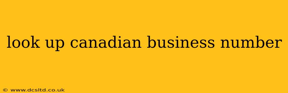 look up canadian business number