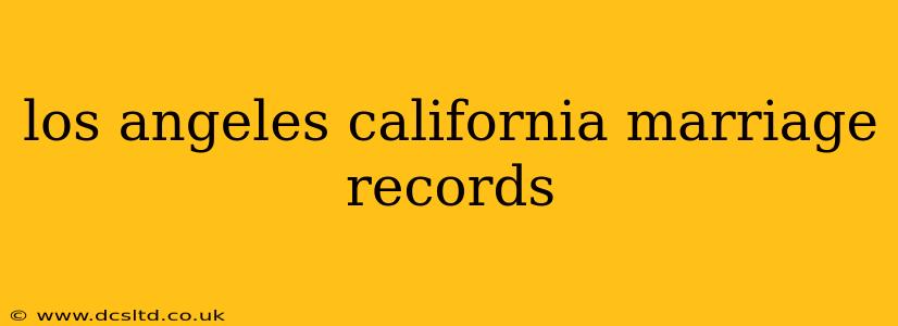 los angeles california marriage records