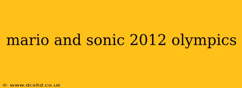 mario and sonic 2012 olympics