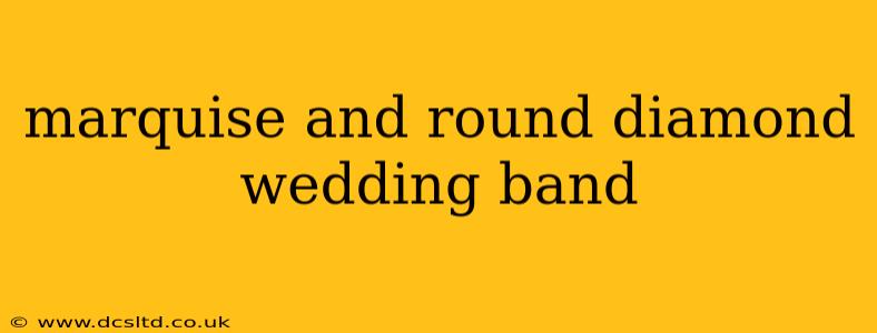 marquise and round diamond wedding band