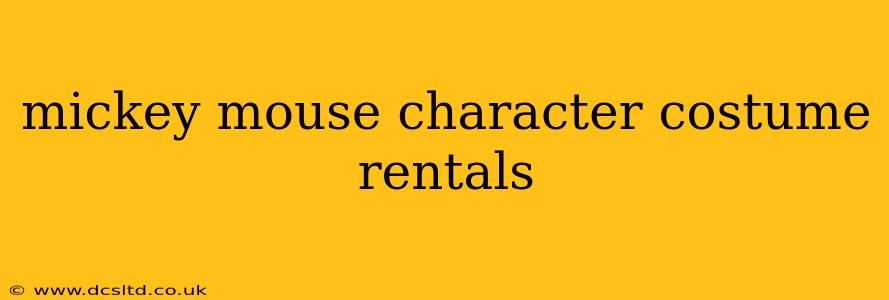 mickey mouse character costume rentals