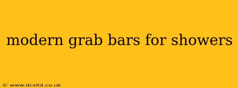modern grab bars for showers