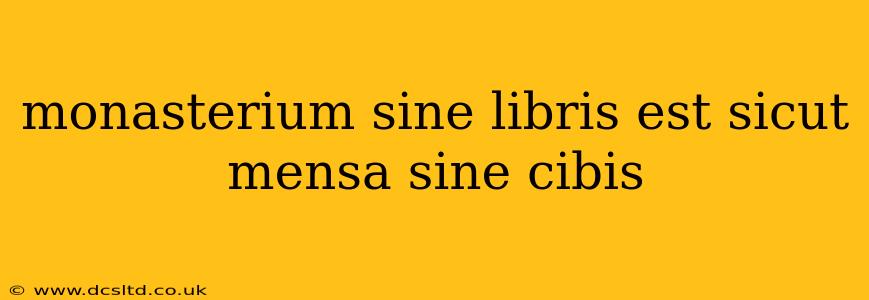 monasterium sine libris est sicut mensa sine cibis