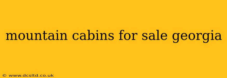 mountain cabins for sale georgia
