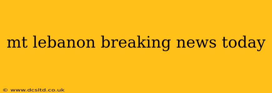 mt lebanon breaking news today