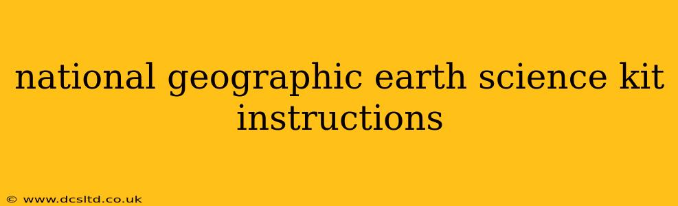 national geographic earth science kit instructions