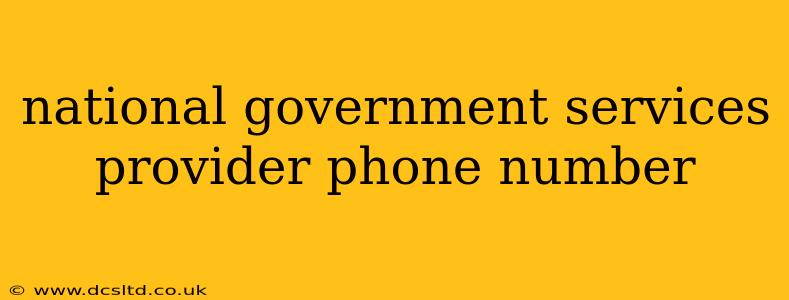 national government services provider phone number
