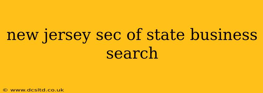 new jersey sec of state business search