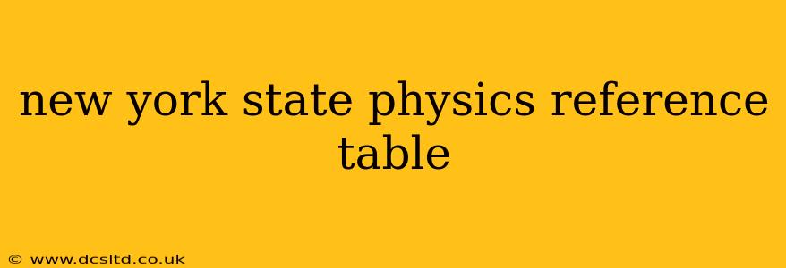 new york state physics reference table