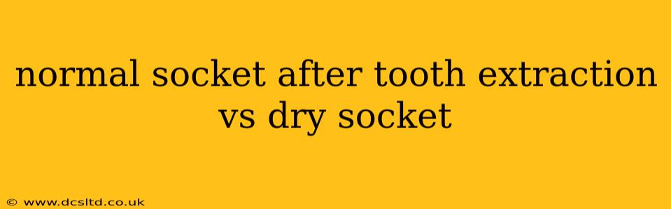 normal socket after tooth extraction vs dry socket