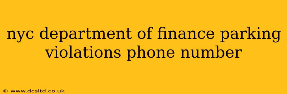 nyc department of finance parking violations phone number