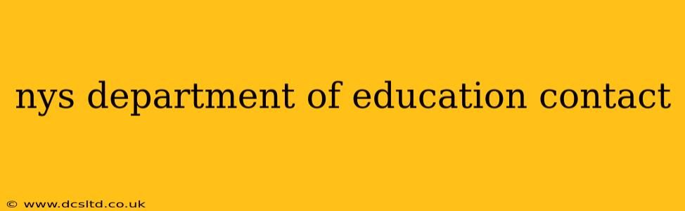 nys department of education contact
