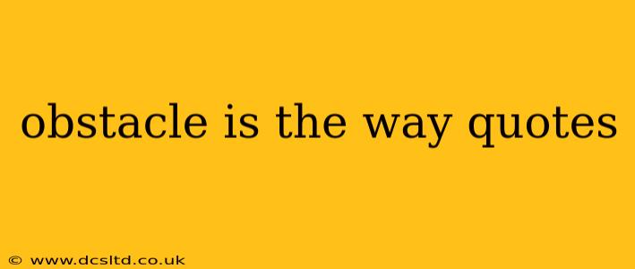 obstacle is the way quotes