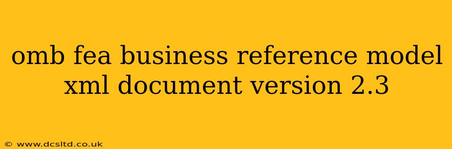 omb fea business reference model xml document version 2.3