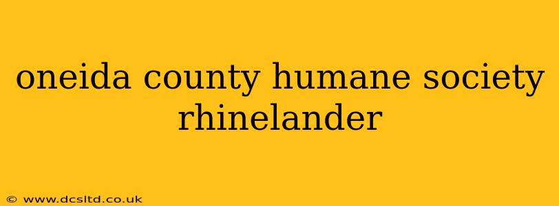 oneida county humane society rhinelander