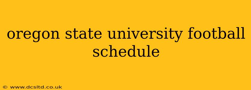 oregon state university football schedule
