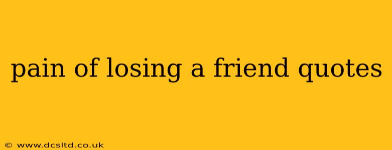 pain of losing a friend quotes