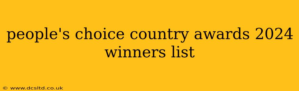 people's choice country awards 2024 winners list