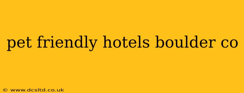 pet friendly hotels boulder co
