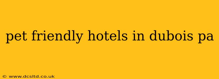 pet friendly hotels in dubois pa