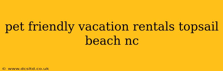 pet friendly vacation rentals topsail beach nc