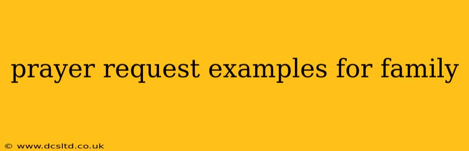 prayer request examples for family