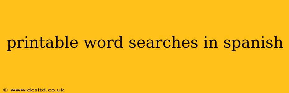 printable word searches in spanish