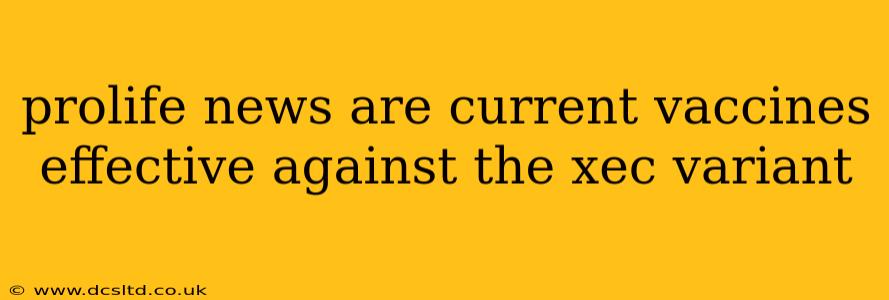 prolife news are current vaccines effective against the xec variant