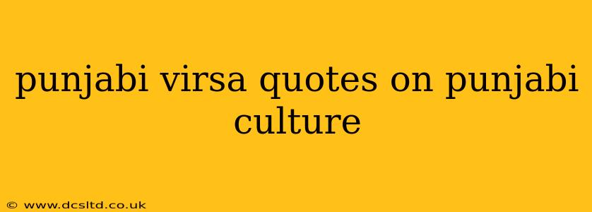 punjabi virsa quotes on punjabi culture