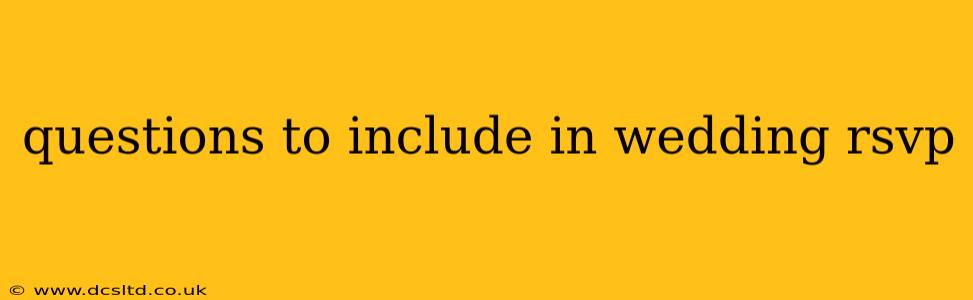 questions to include in wedding rsvp