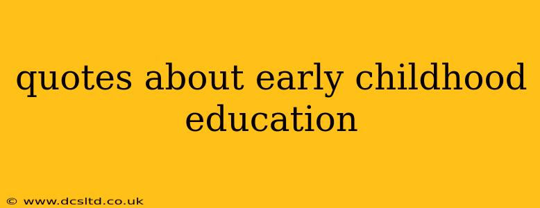 quotes about early childhood education