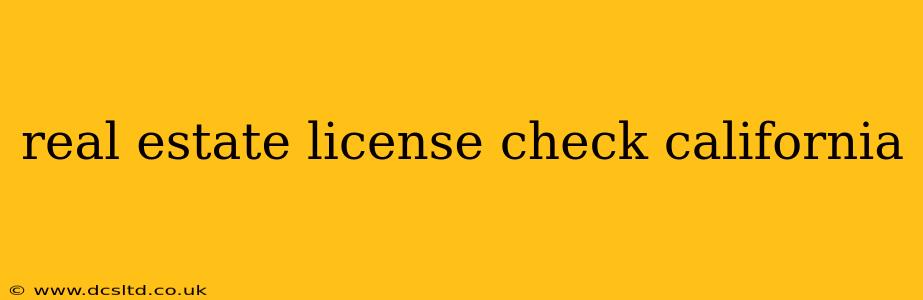 real estate license check california