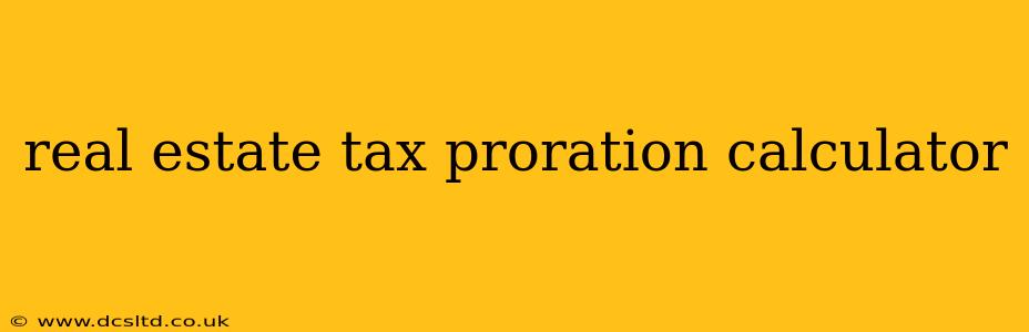 real estate tax proration calculator
