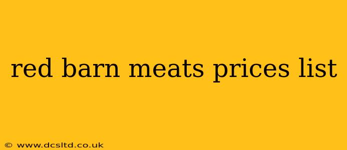 red barn meats prices list