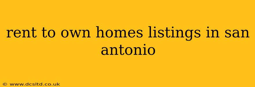 rent to own homes listings in san antonio
