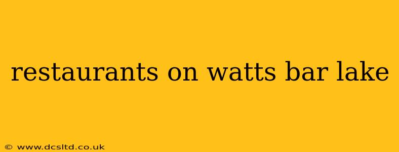 restaurants on watts bar lake