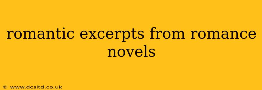 romantic excerpts from romance novels