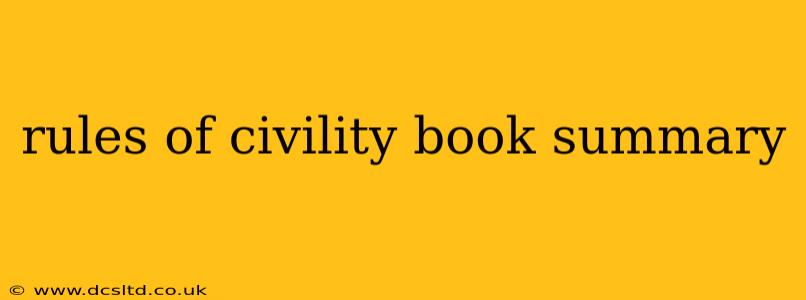 rules of civility book summary