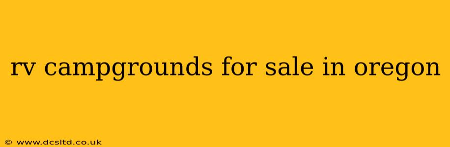 rv campgrounds for sale in oregon