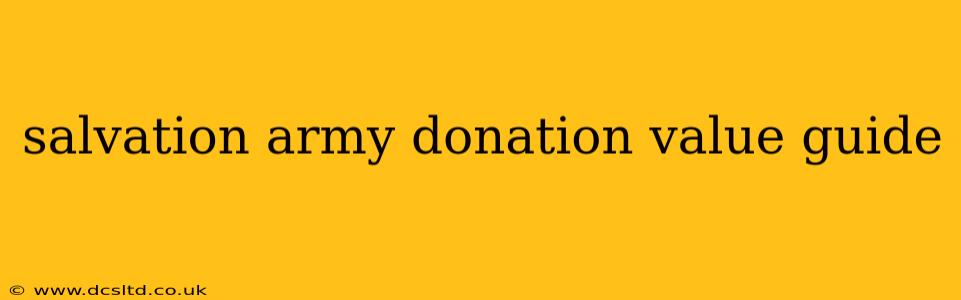 salvation army donation value guide