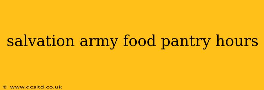 salvation army food pantry hours