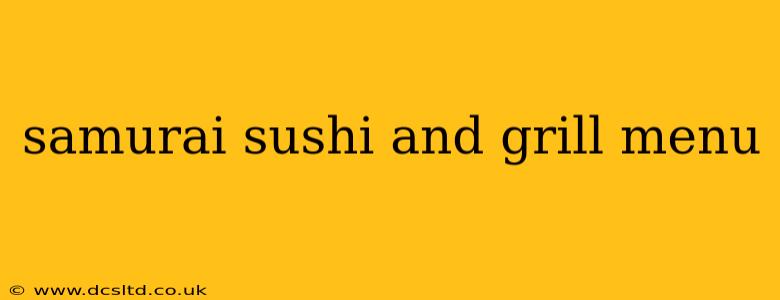 samurai sushi and grill menu