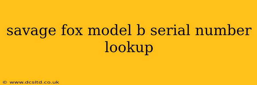 savage fox model b serial number lookup