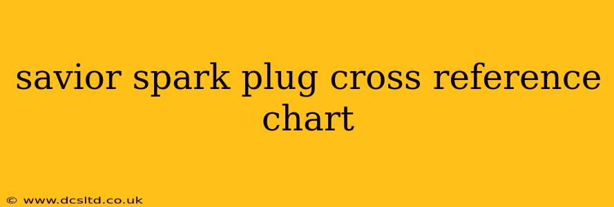savior spark plug cross reference chart